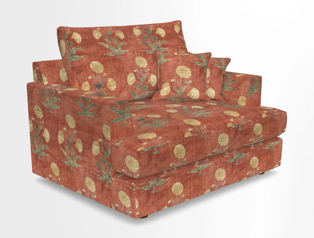 Slingsby Snuggler Fitted Cover Sofa in Two Tone Plain Biscuit.  Loose cover version available