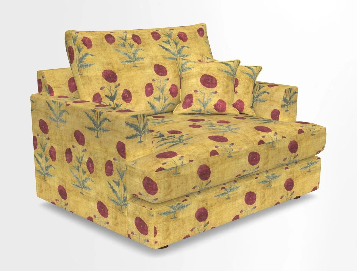 Slingsby Snuggler Fitted Cover Sofa in Two Tone Plain Biscuit.  Loose cover version available