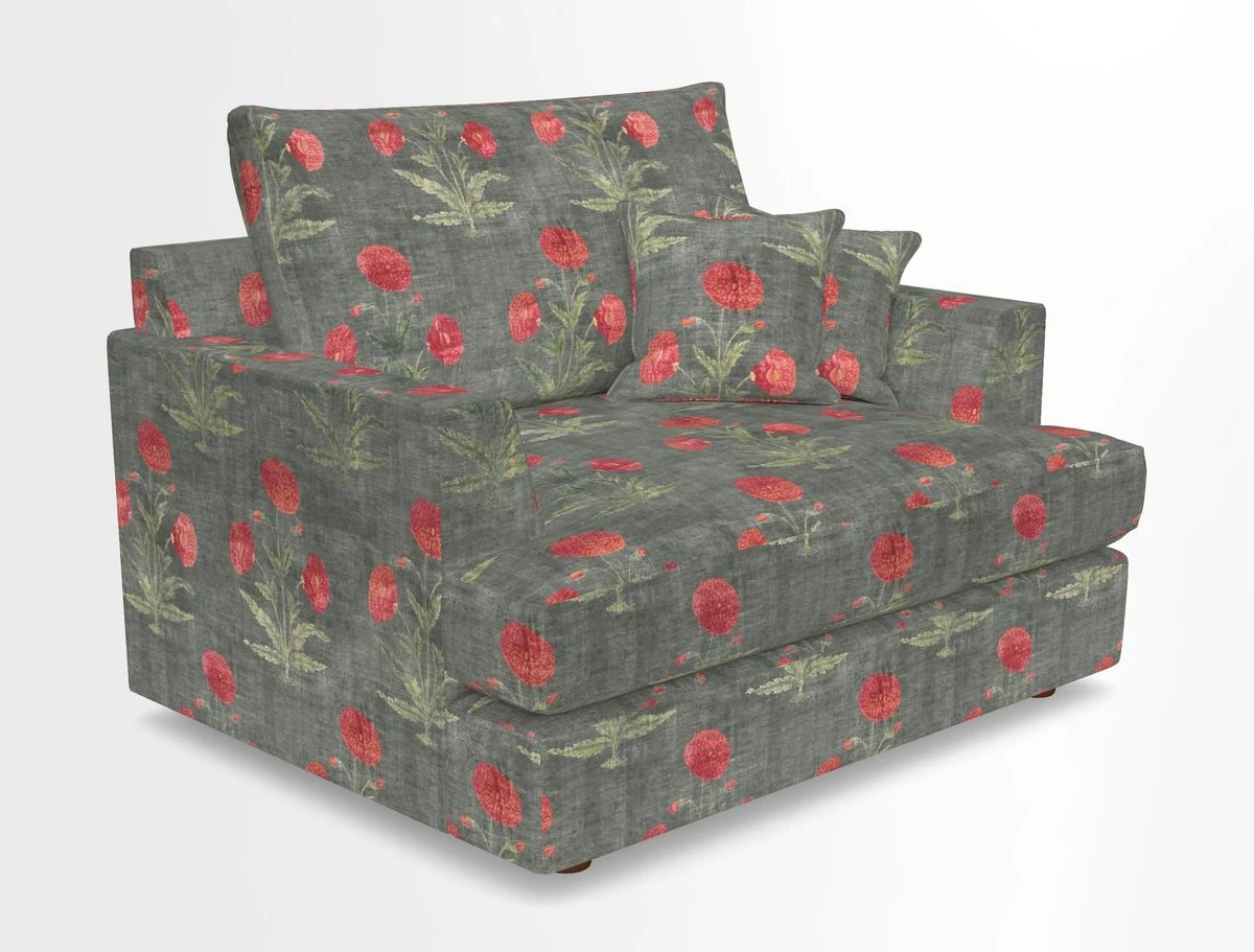 Slingsby Snuggler Fitted Cover Sofa in Two Tone Plain Biscuit.  Loose cover version available