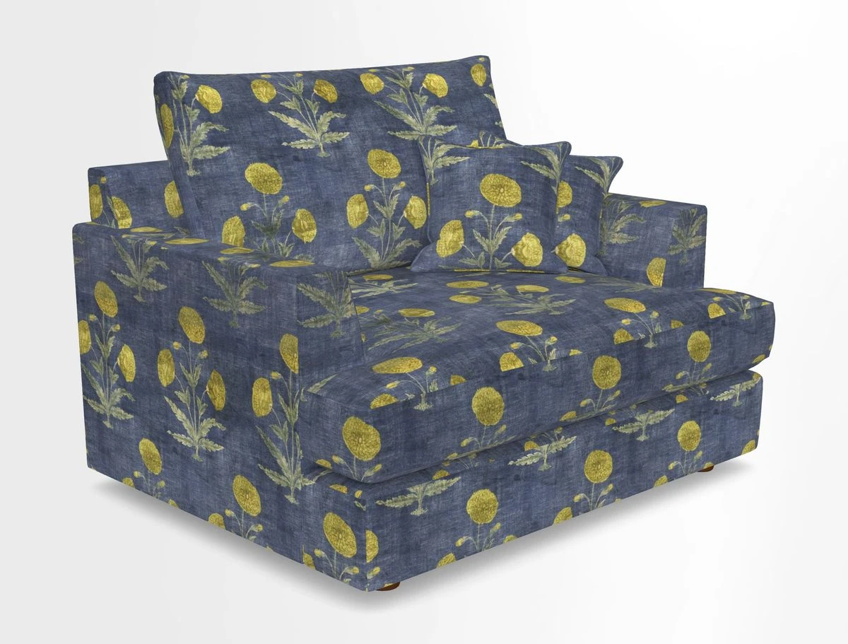 Slingsby Snuggler Fitted Cover Sofa in Two Tone Plain Biscuit.  Loose cover version available