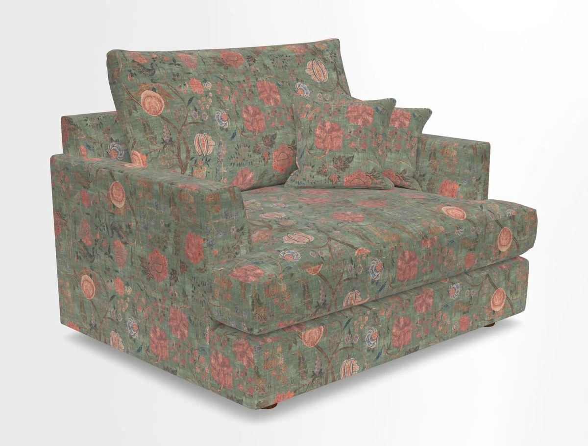 Slingsby Snuggler Fitted Cover Sofa in Two Tone Plain Biscuit.  Loose cover version available