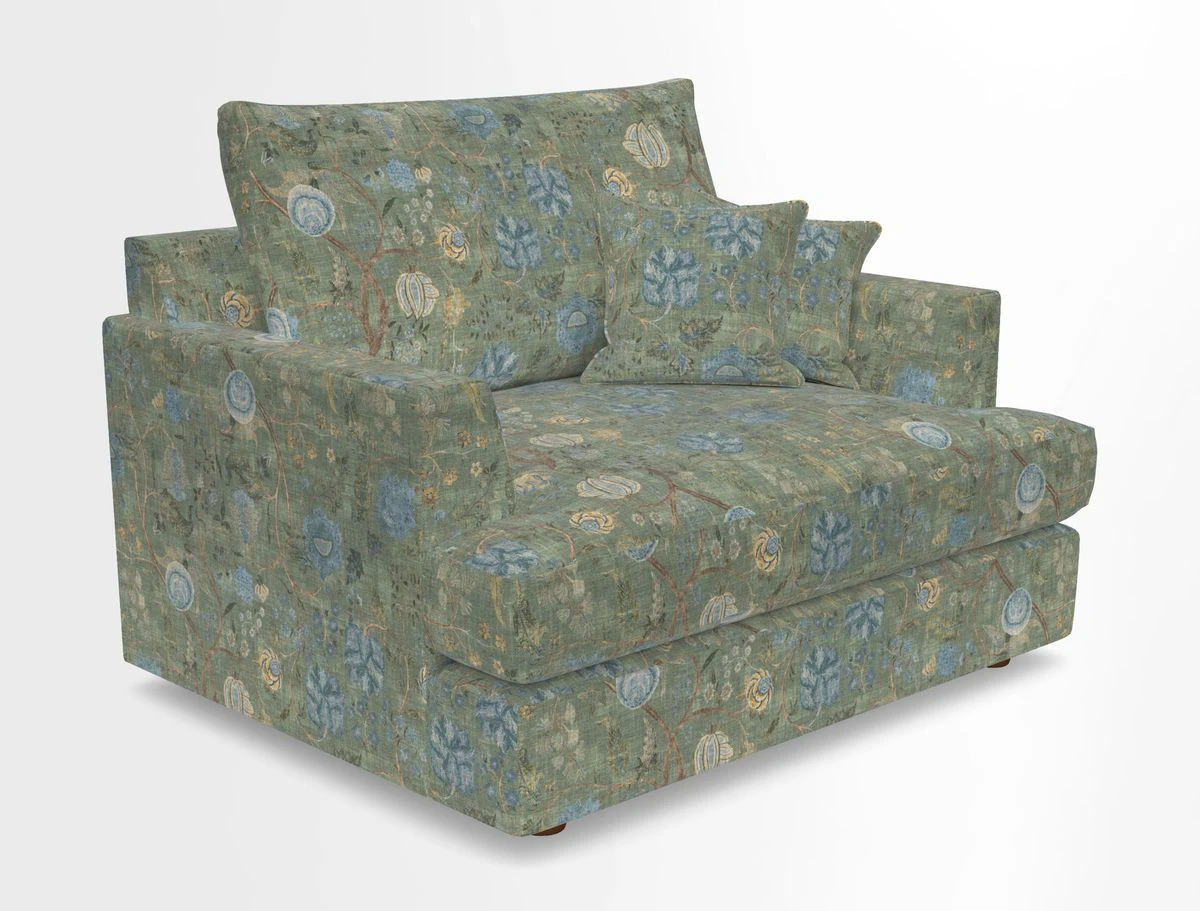 Slingsby Snuggler Fitted Cover Sofa in Two Tone Plain Biscuit.  Loose cover version available