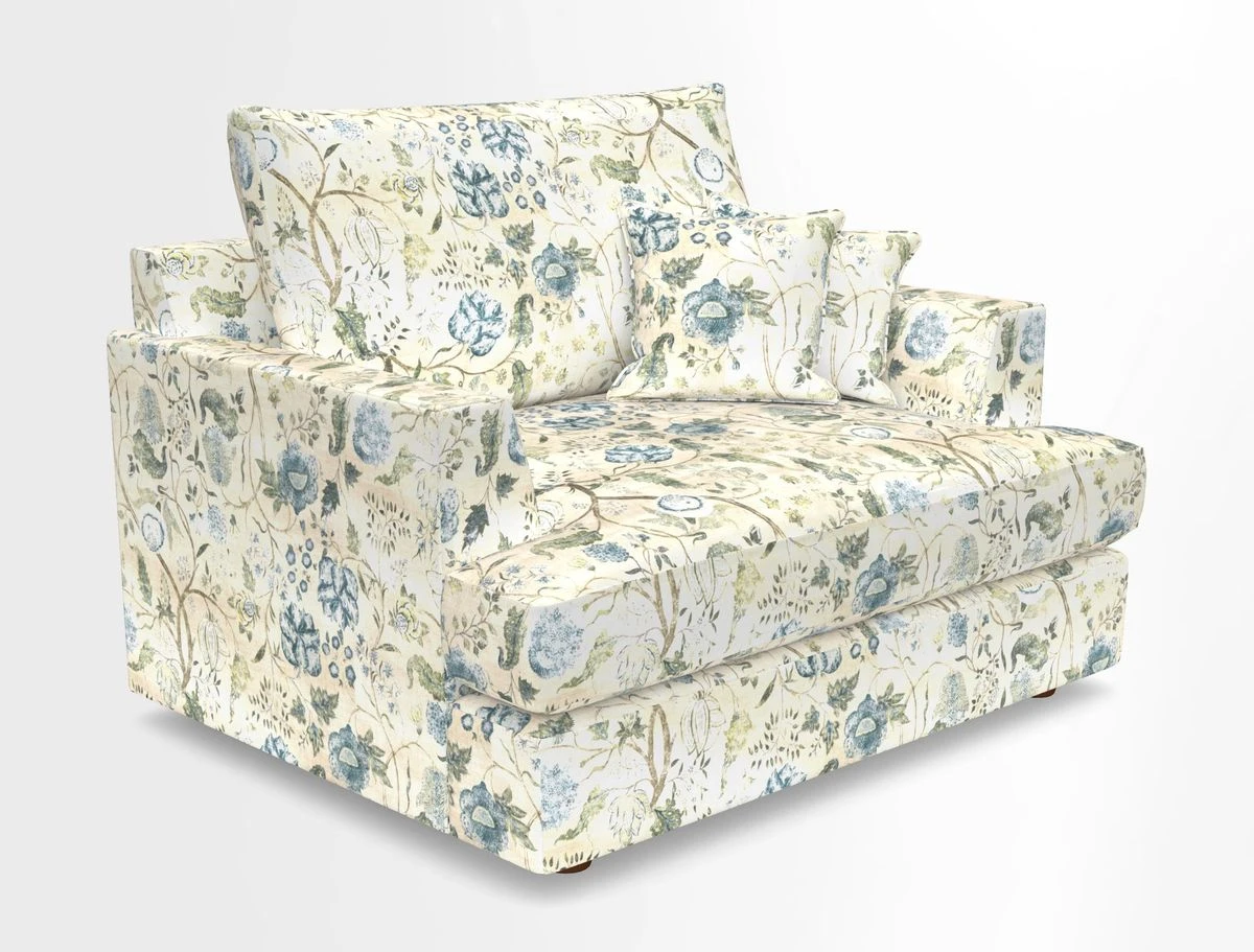 Slingsby Snuggler Fitted Cover Sofa in Two Tone Plain Biscuit.  Loose cover version available