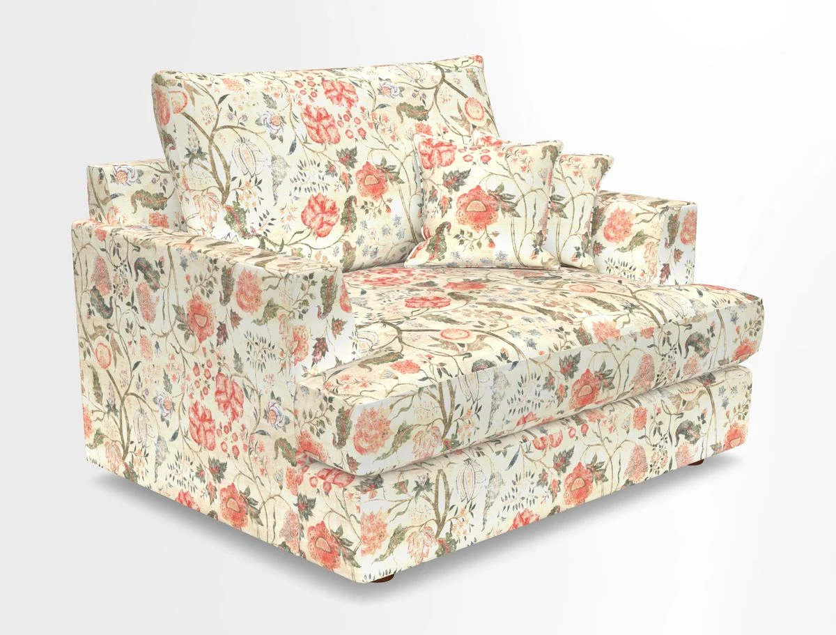 Slingsby Snuggler Fitted Cover Sofa in Two Tone Plain Biscuit.  Loose cover version available