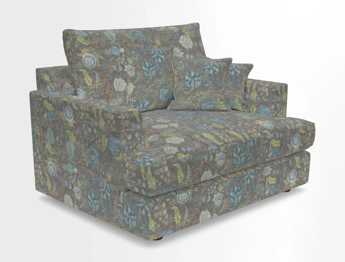 Slingsby Snuggler Fitted Cover Sofa in Two Tone Plain Biscuit.  Loose cover version available