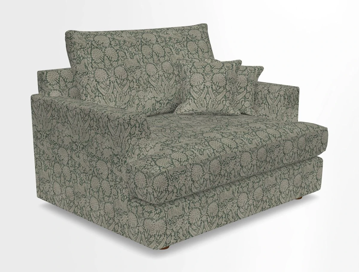 Slingsby Snuggler Fitted Cover Sofa in Two Tone Plain Biscuit.  Loose cover version available