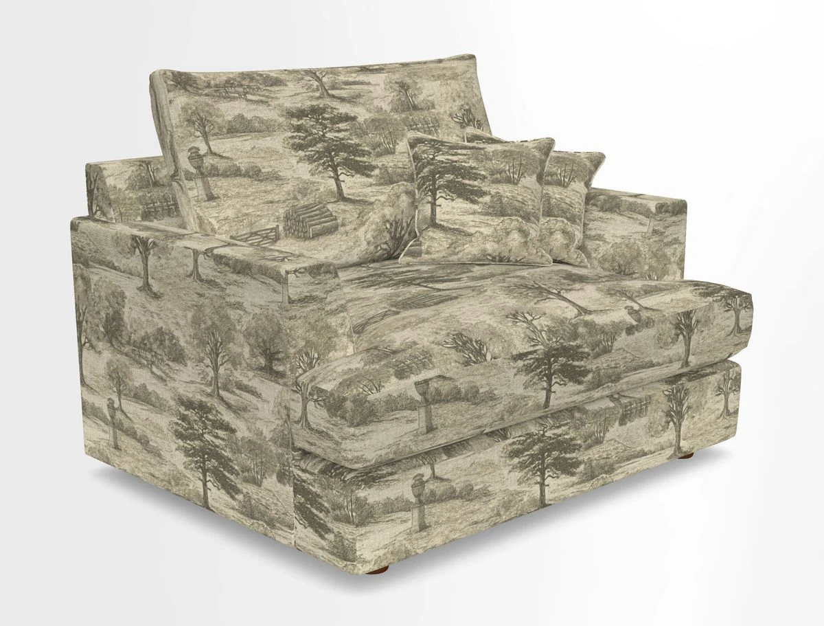 Slingsby Snuggler Fitted Cover Sofa in Two Tone Plain Biscuit.  Loose cover version available