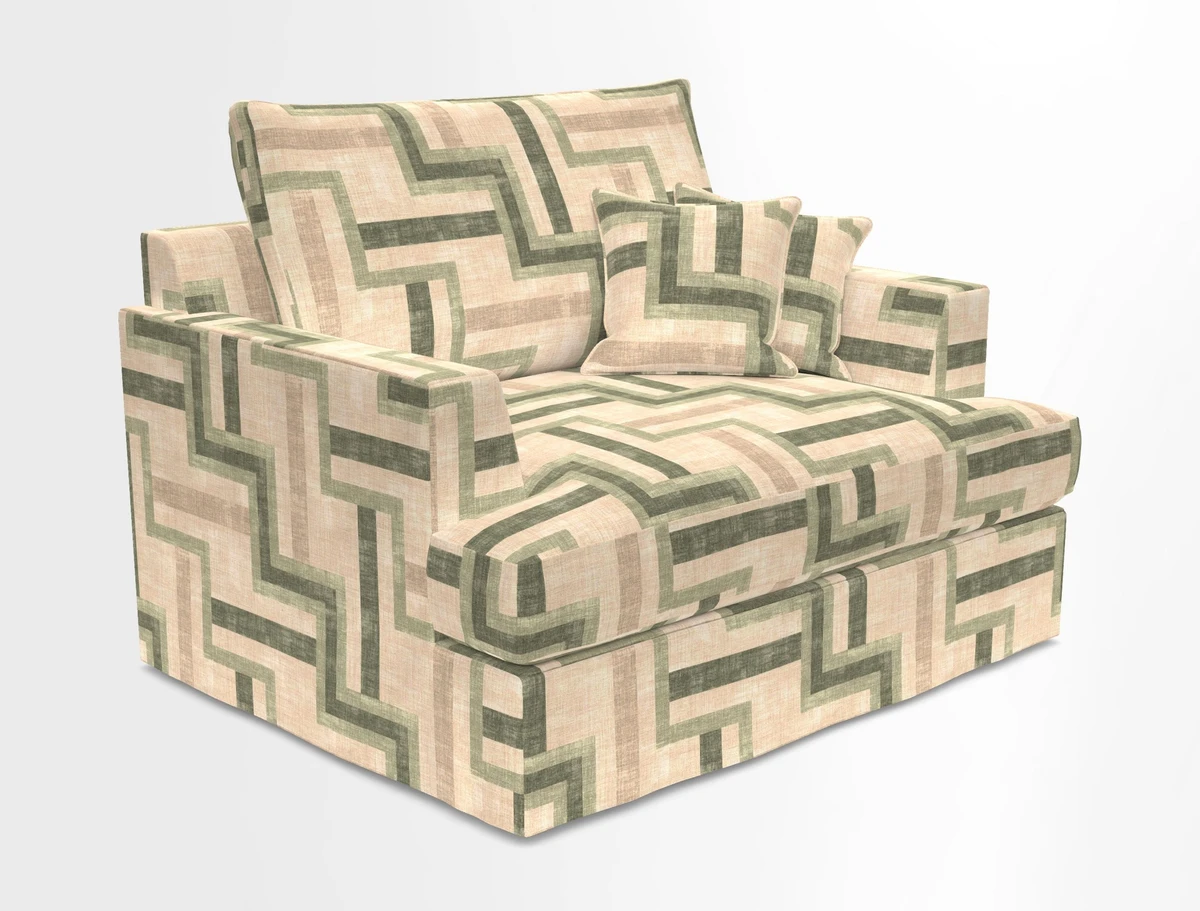 Slingsby Snuggler Fitted Cover Sofa in Two Tone Plain Biscuit.  Loose cover version available