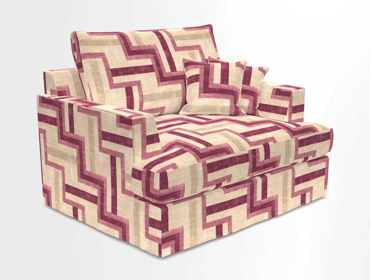 Slingsby Snuggler Fitted Cover Sofa in Two Tone Plain Biscuit.  Loose cover version available