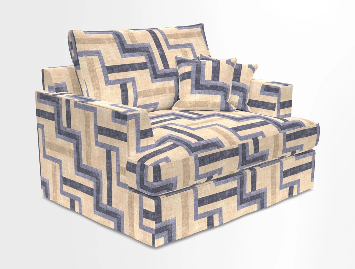 Slingsby Snuggler Fitted Cover Sofa in Two Tone Plain Biscuit.  Loose cover version available