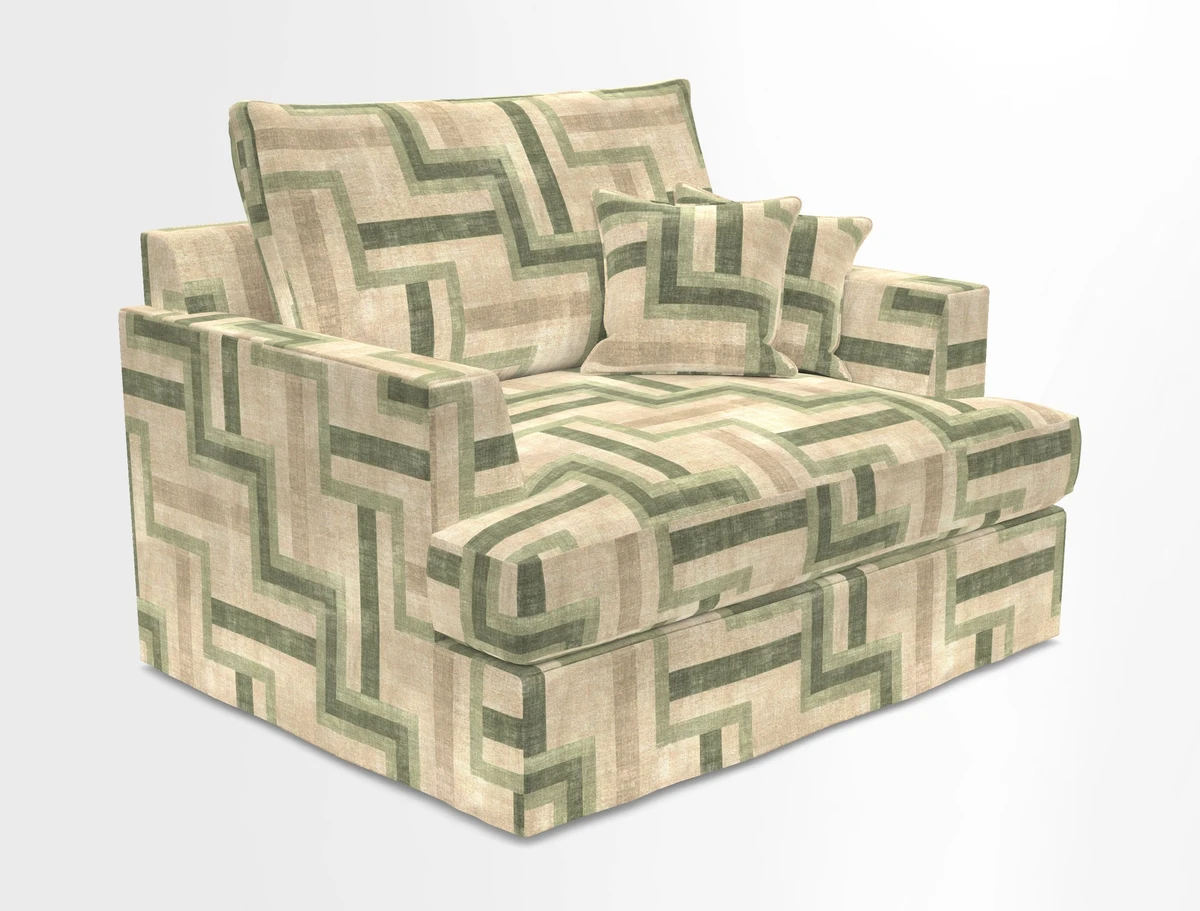 Slingsby Snuggler Fitted Cover Sofa in Two Tone Plain Biscuit.  Loose cover version available