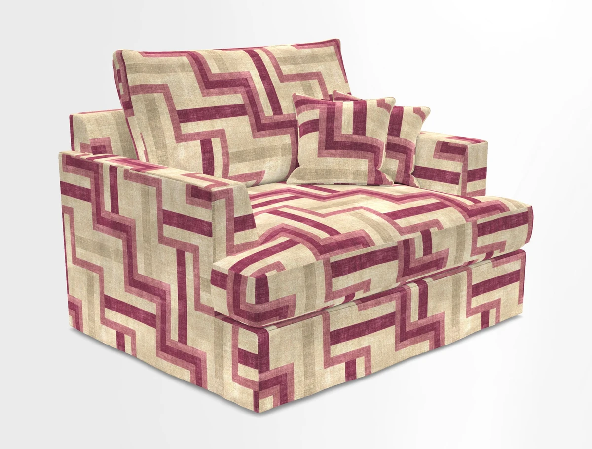 Slingsby Snuggler Fitted Cover Sofa in Two Tone Plain Biscuit.  Loose cover version available
