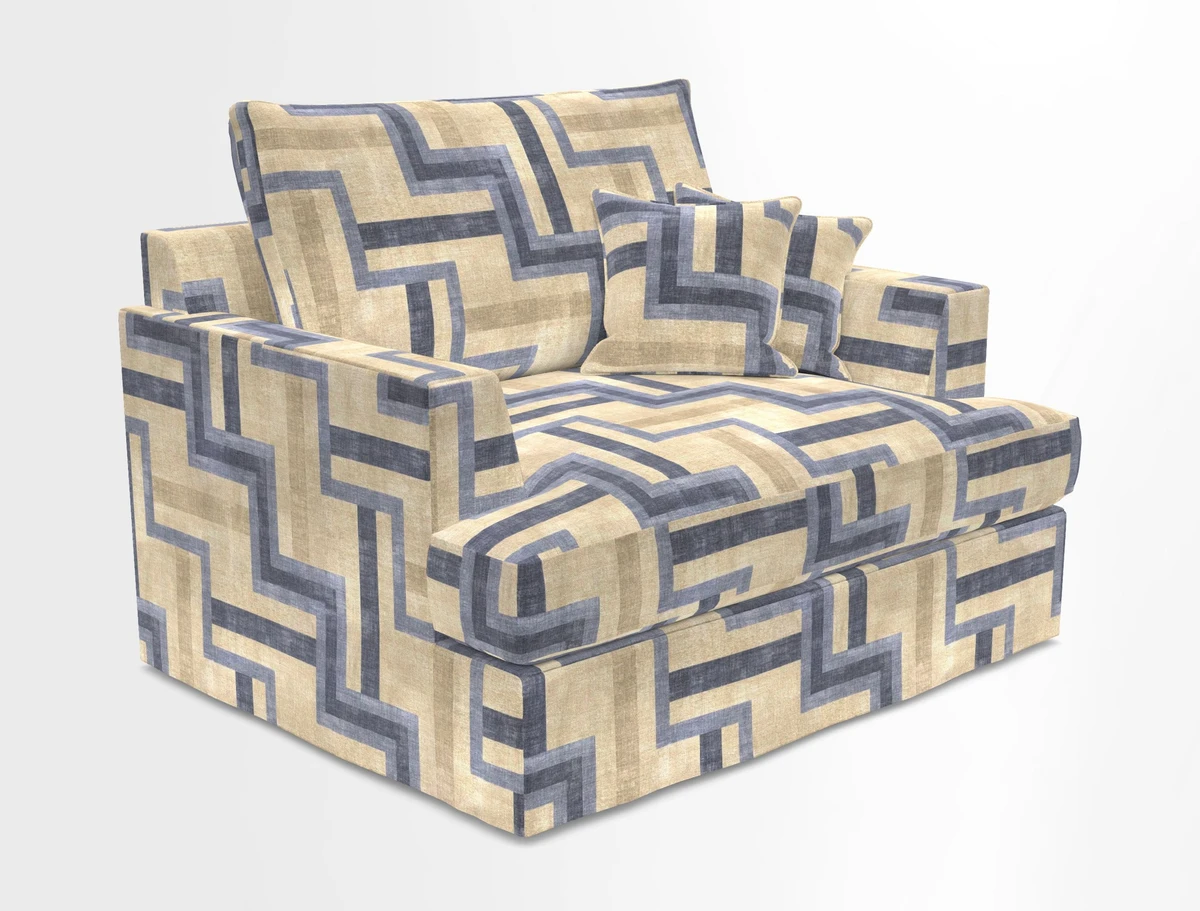 Slingsby Snuggler Fitted Cover Sofa in Two Tone Plain Biscuit.  Loose cover version available