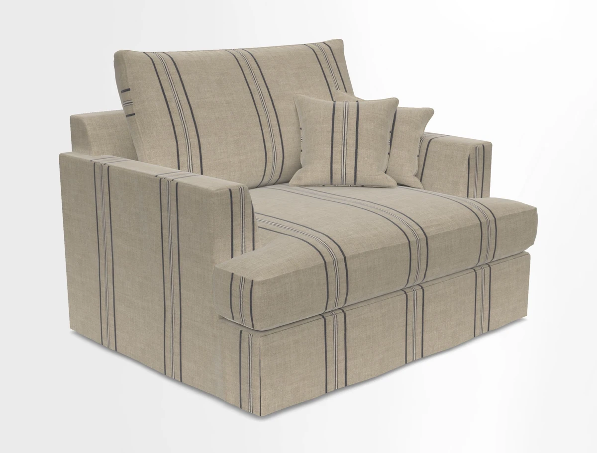 Slingsby Snuggler Fitted Cover Sofa in Two Tone Plain Biscuit.  Loose cover version available