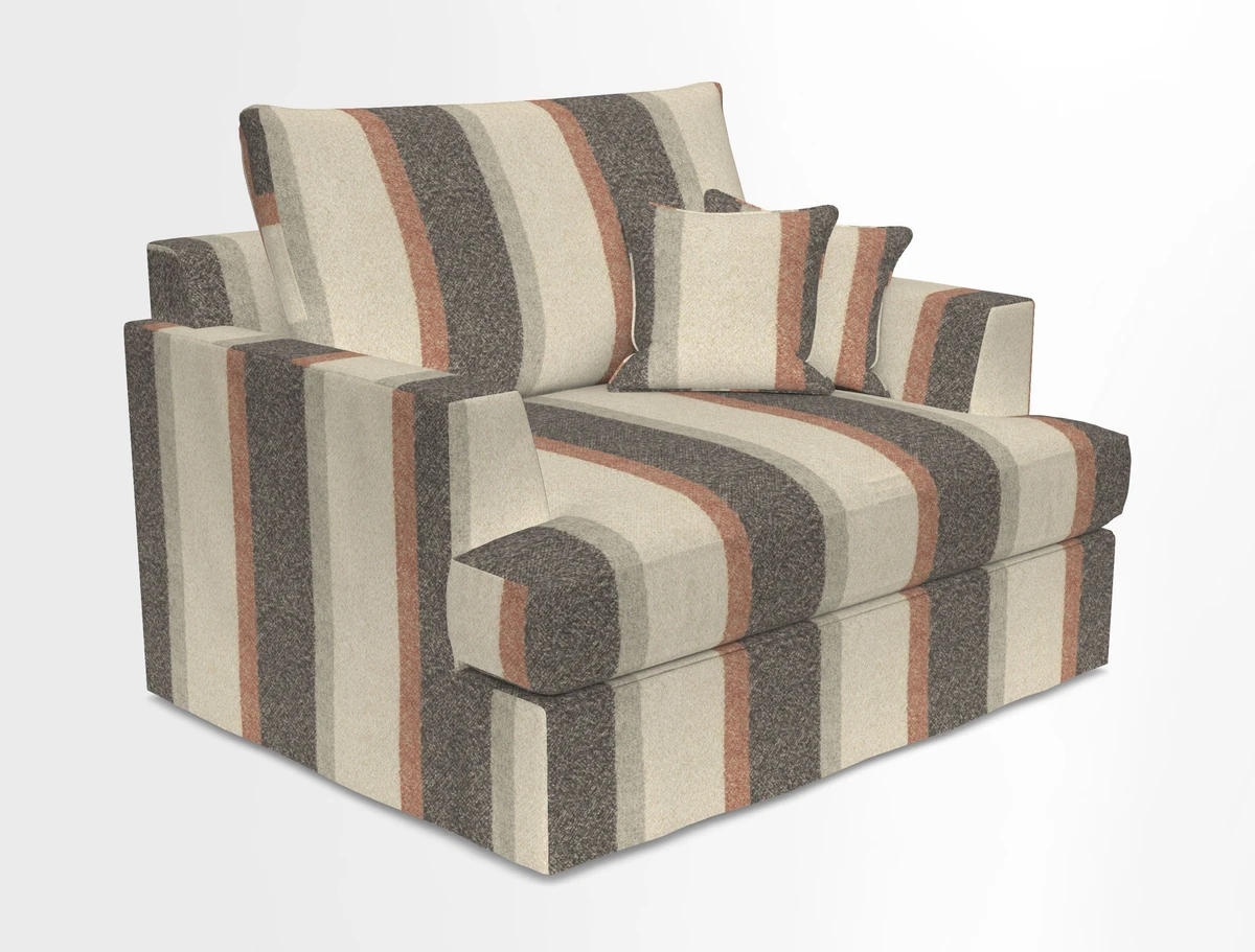 Slingsby Snuggler Fitted Cover Sofa in Two Tone Plain Biscuit.  Loose cover version available