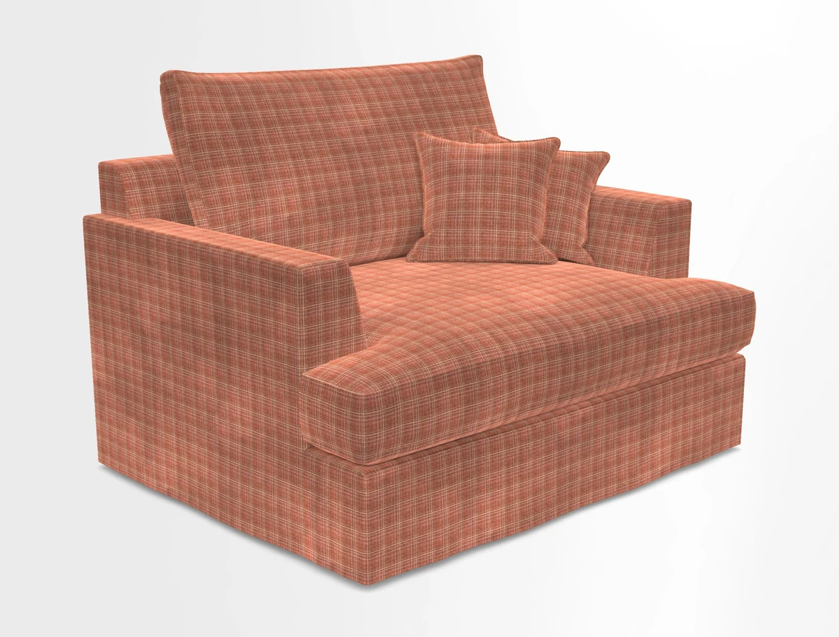 Slingsby Snuggler Fitted Cover Sofa in Two Tone Plain Biscuit.  Loose cover version available