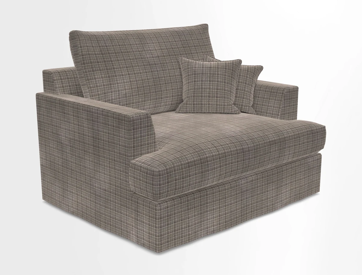 Slingsby Snuggler Fitted Cover Sofa in Two Tone Plain Biscuit.  Loose cover version available