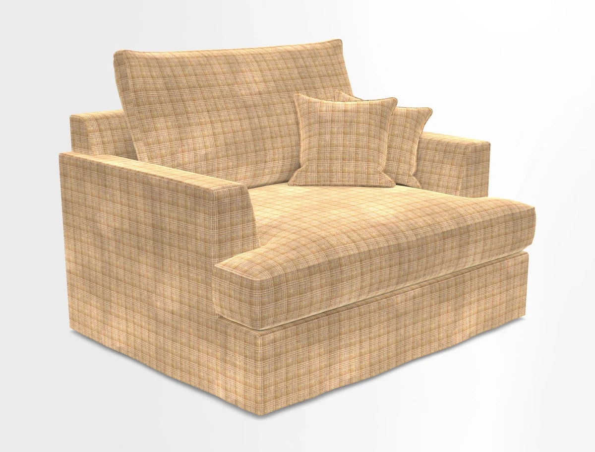 Slingsby Snuggler Fitted Cover Sofa in Two Tone Plain Biscuit.  Loose cover version available