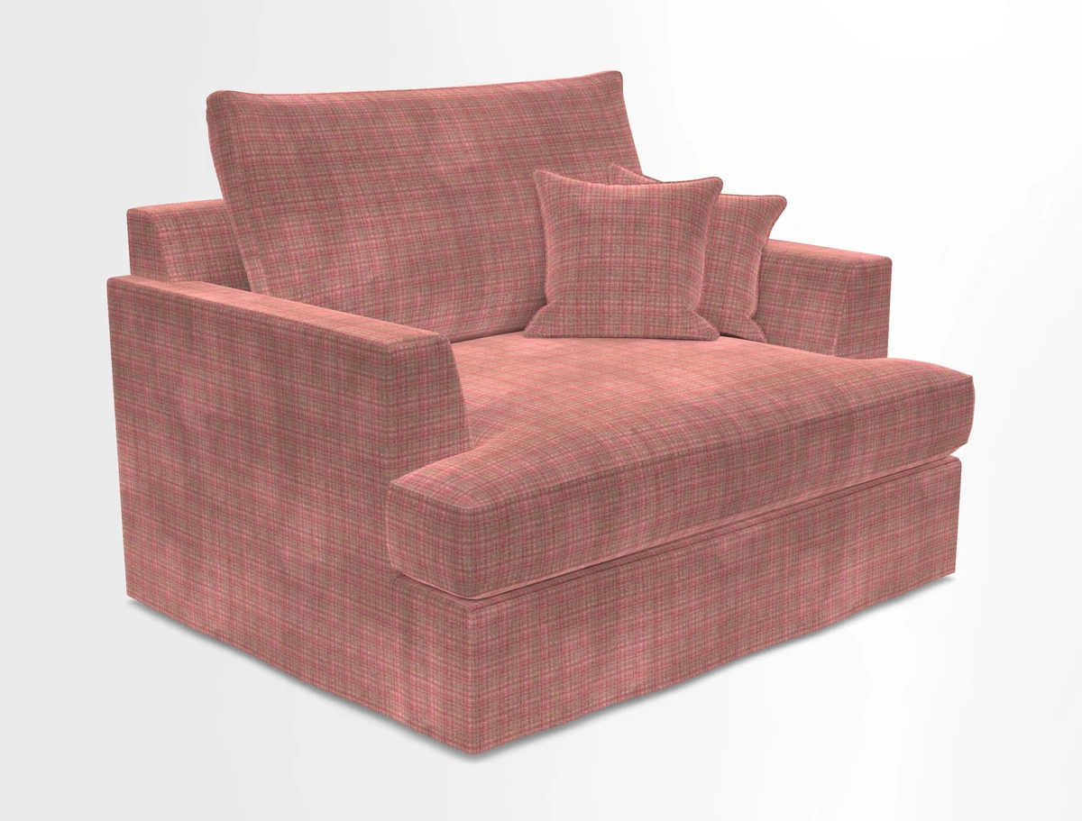 Slingsby Snuggler Fitted Cover Sofa in Two Tone Plain Biscuit.  Loose cover version available