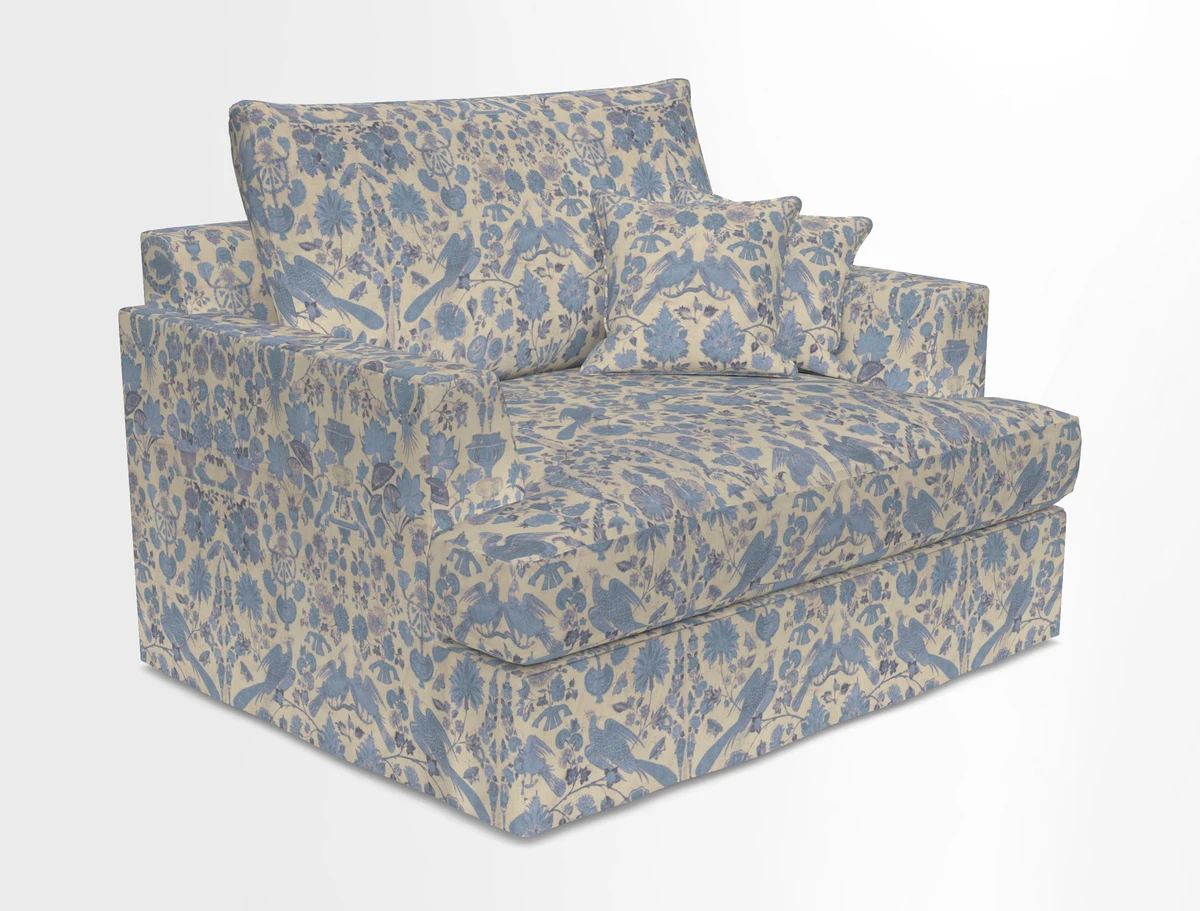 Slingsby Snuggler Fitted Cover Sofa in Two Tone Plain Biscuit.  Loose cover version available