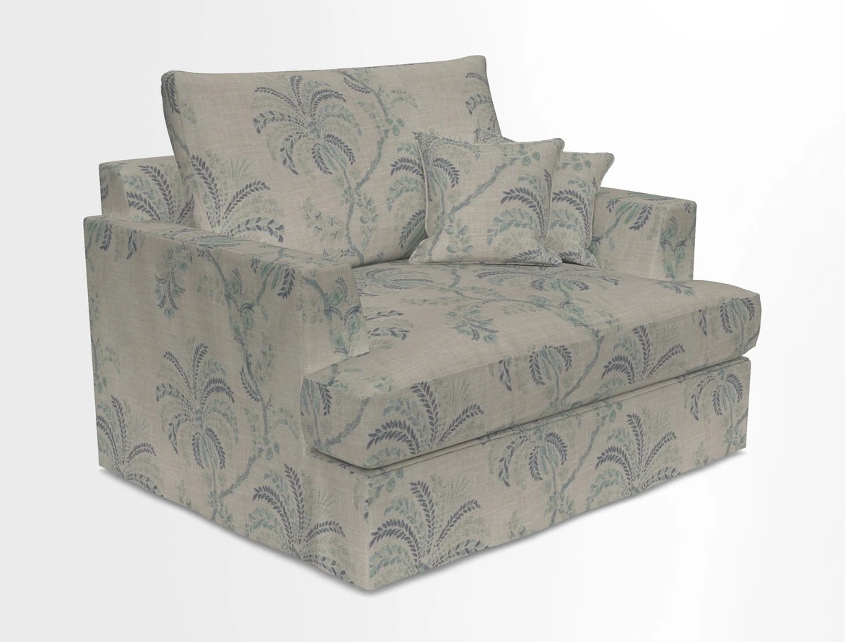 Slingsby Snuggler Fitted Cover Sofa in Two Tone Plain Biscuit.  Loose cover version available