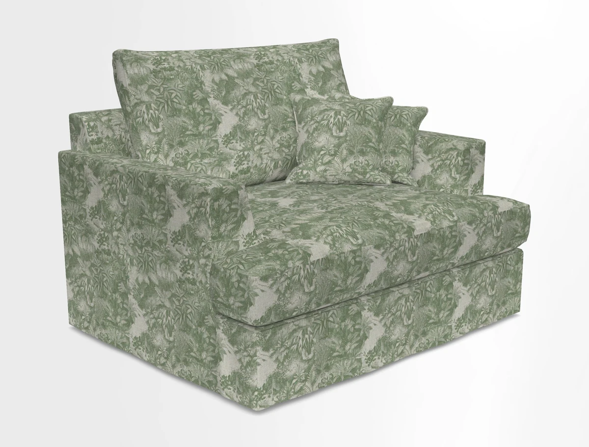 Slingsby Snuggler Fitted Cover Sofa in Two Tone Plain Biscuit.  Loose cover version available