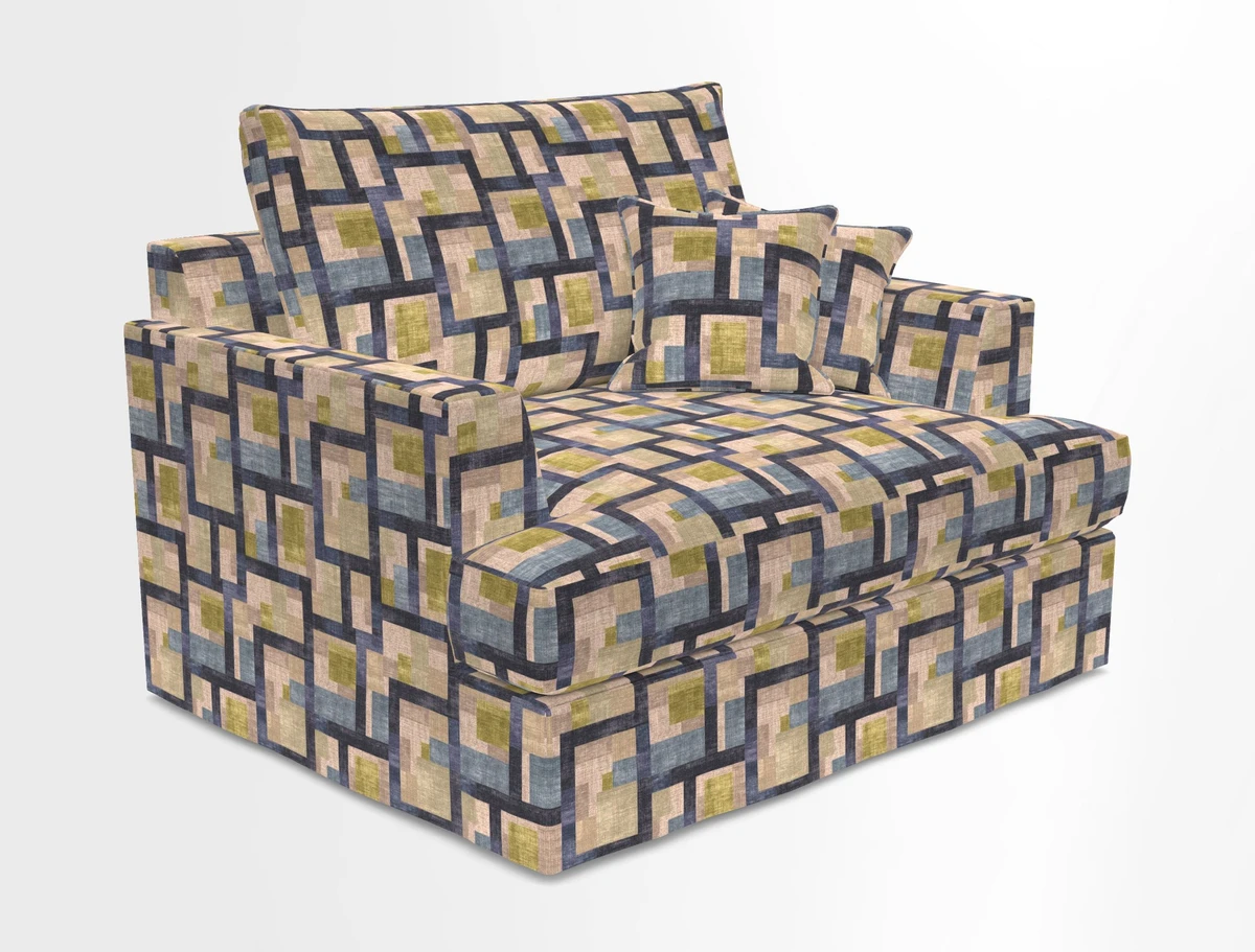 Slingsby Snuggler Fitted Cover Sofa in Two Tone Plain Biscuit.  Loose cover version available