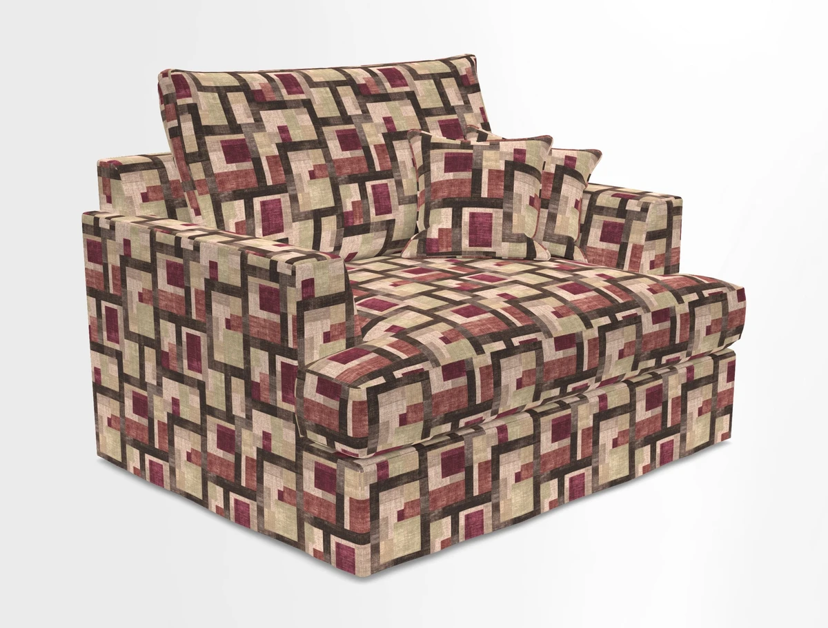 Slingsby Snuggler Fitted Cover Sofa in Two Tone Plain Biscuit.  Loose cover version available