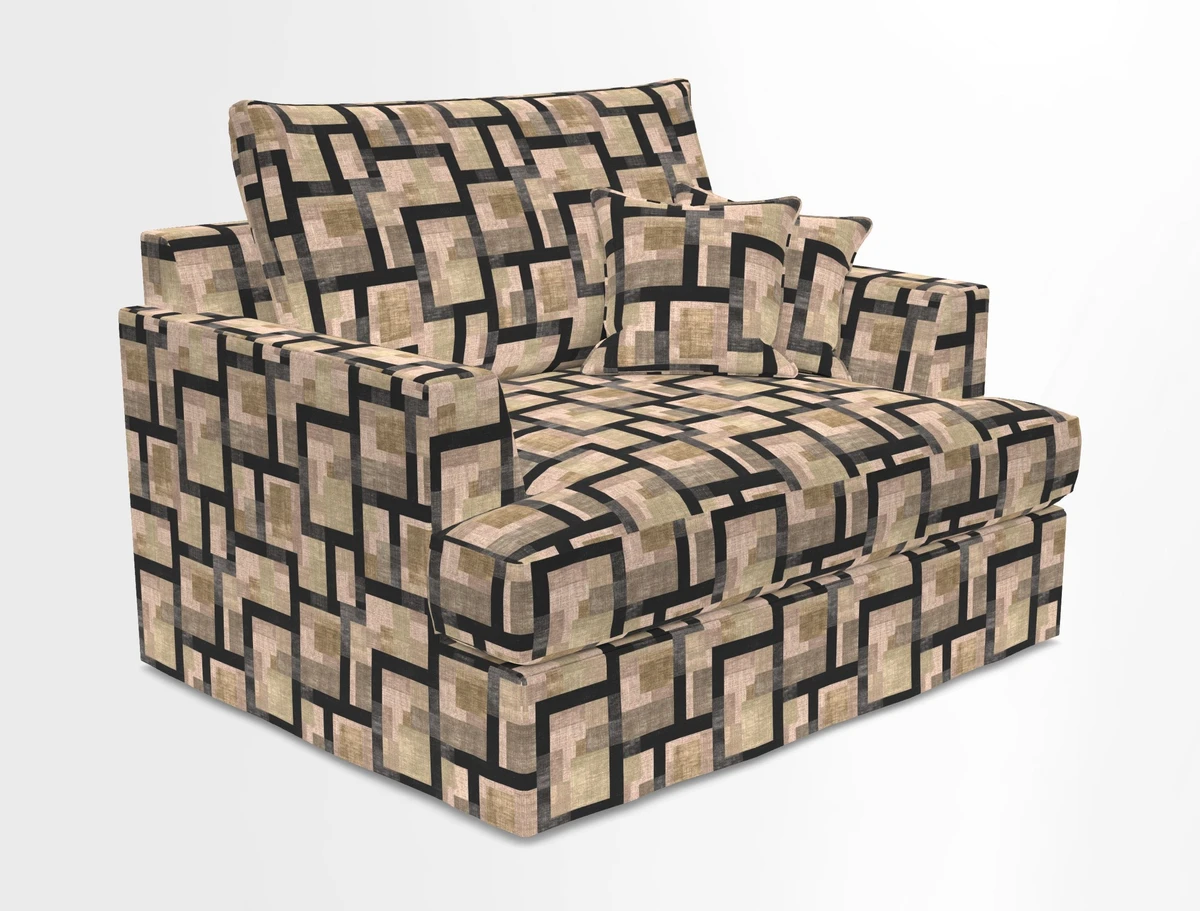 Slingsby Snuggler Fitted Cover Sofa in Two Tone Plain Biscuit.  Loose cover version available
