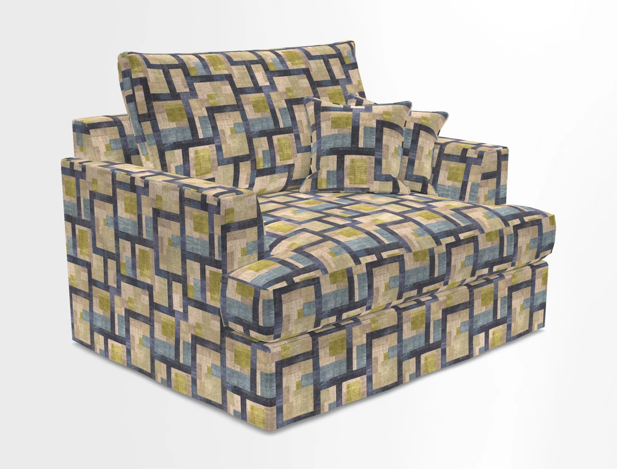 Slingsby Snuggler Fitted Cover Sofa in Two Tone Plain Biscuit.  Loose cover version available