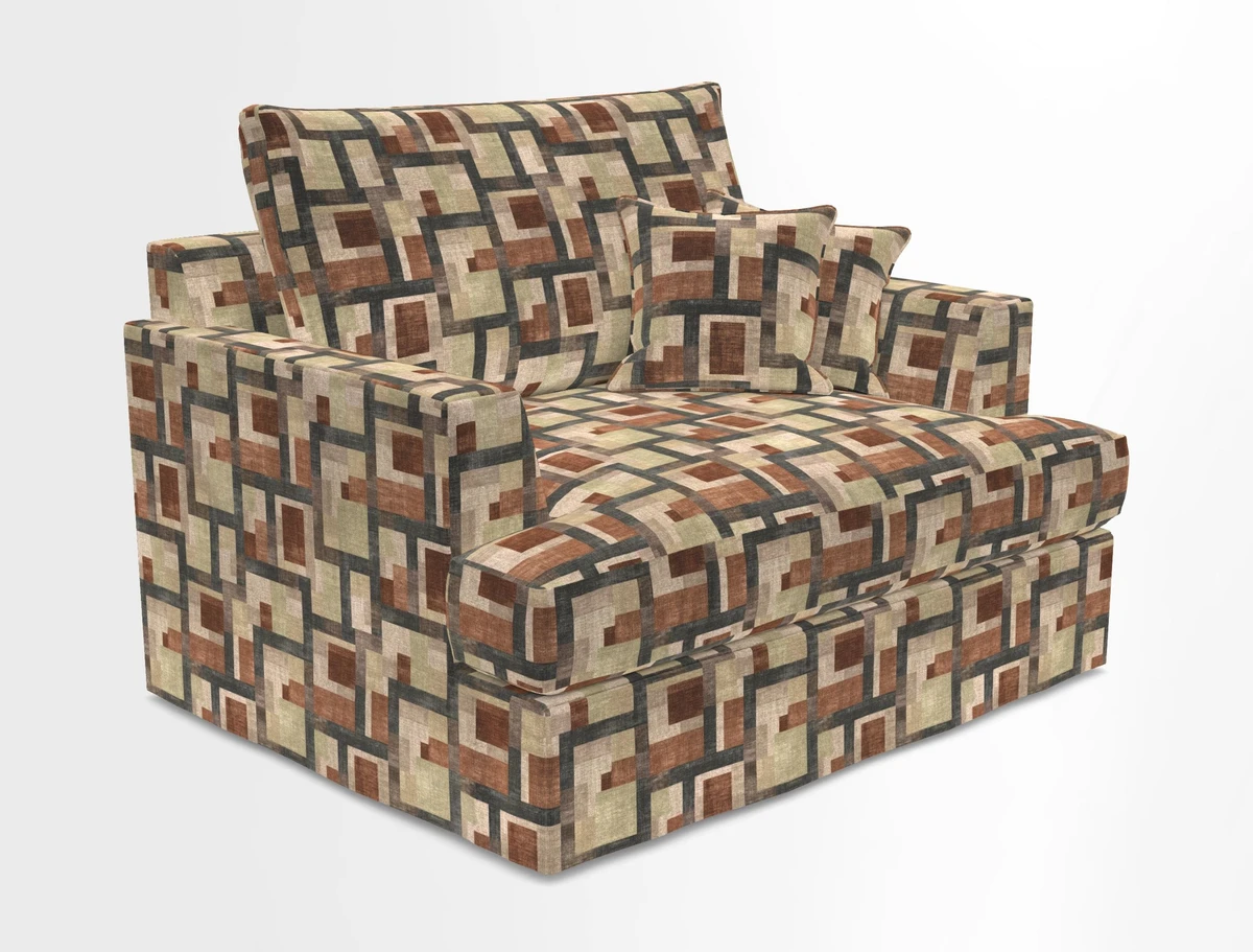 Slingsby Snuggler Fitted Cover Sofa in Two Tone Plain Biscuit.  Loose cover version available