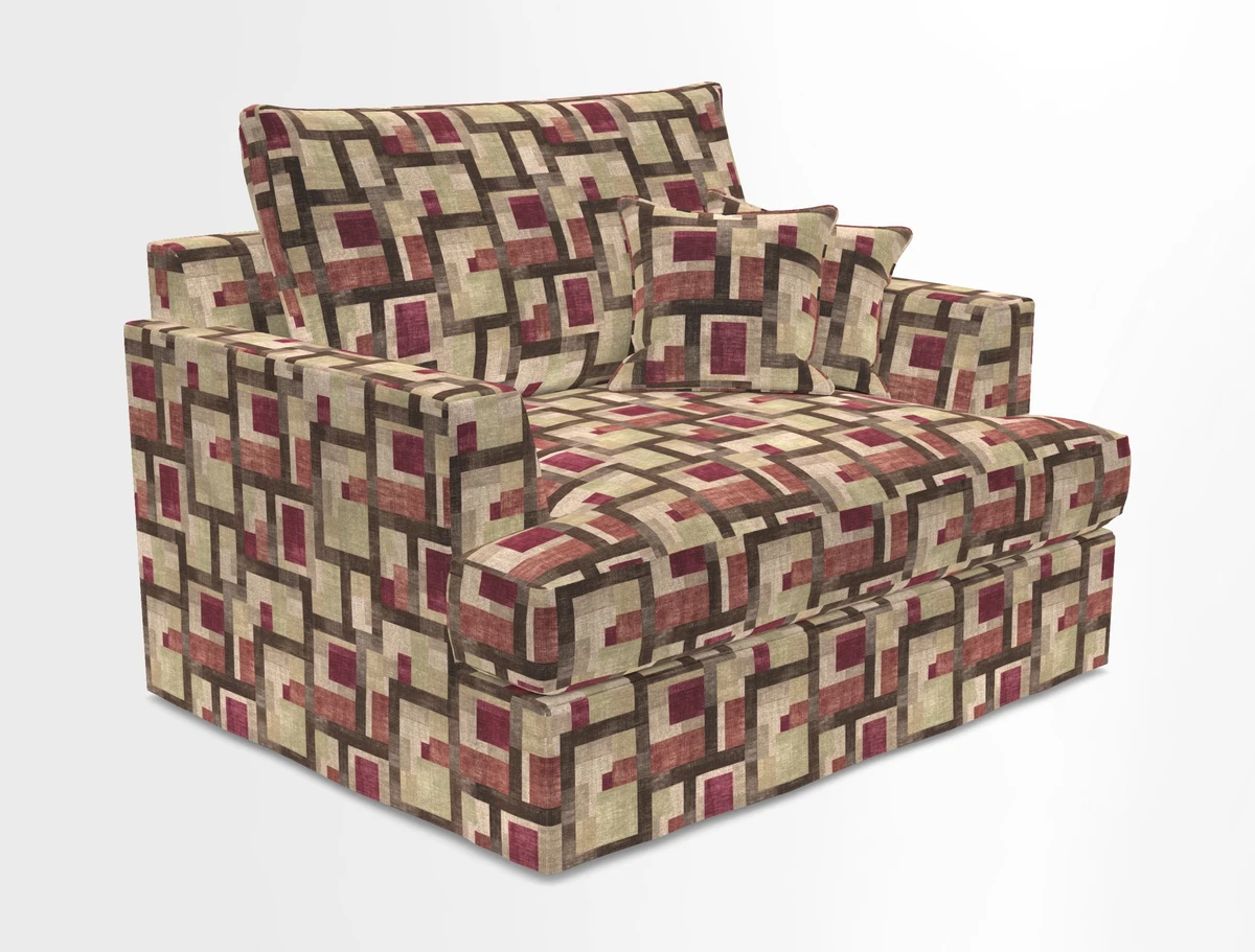 Slingsby Snuggler Fitted Cover Sofa in Two Tone Plain Biscuit.  Loose cover version available