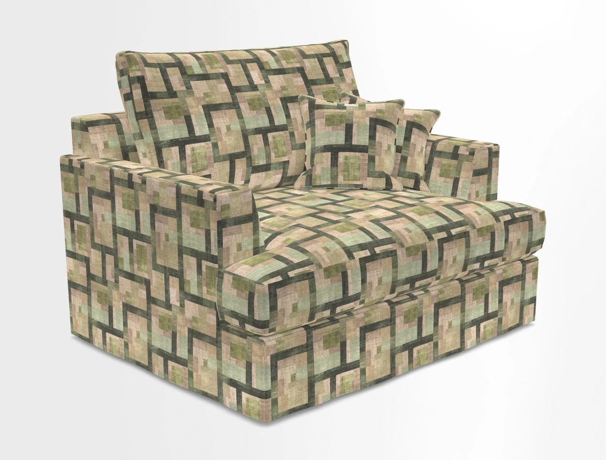 Slingsby Snuggler Fitted Cover Sofa in Two Tone Plain Biscuit.  Loose cover version available