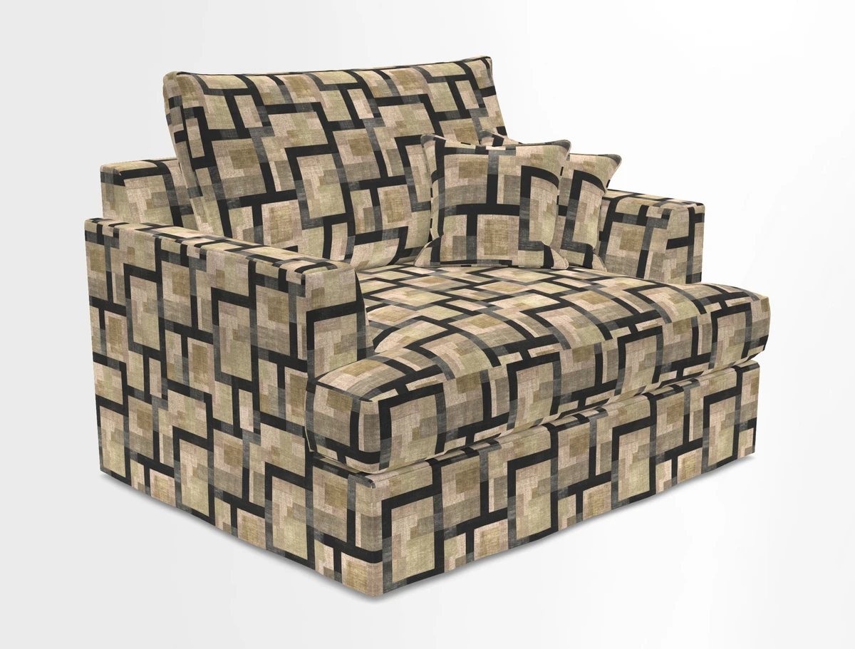 Slingsby Snuggler Fitted Cover Sofa in Two Tone Plain Biscuit.  Loose cover version available