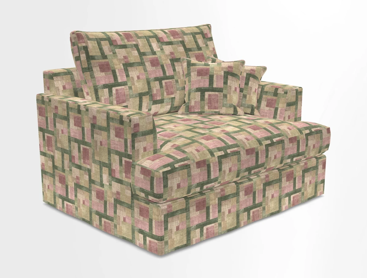 Slingsby Snuggler Fitted Cover Sofa in Two Tone Plain Biscuit.  Loose cover version available