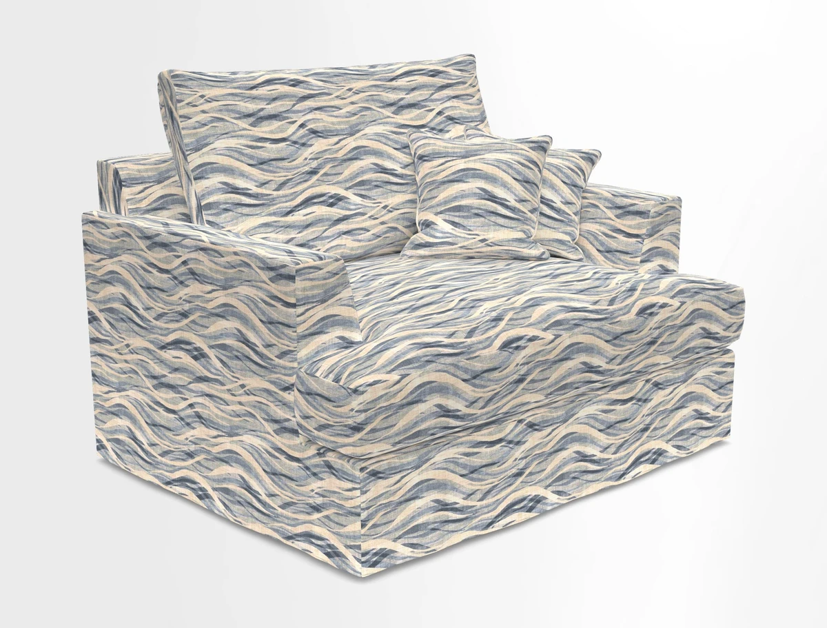 Slingsby Snuggler Fitted Cover Sofa in Two Tone Plain Biscuit.  Loose cover version available