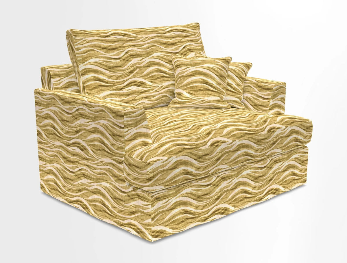 Slingsby Snuggler Fitted Cover Sofa in Two Tone Plain Biscuit.  Loose cover version available