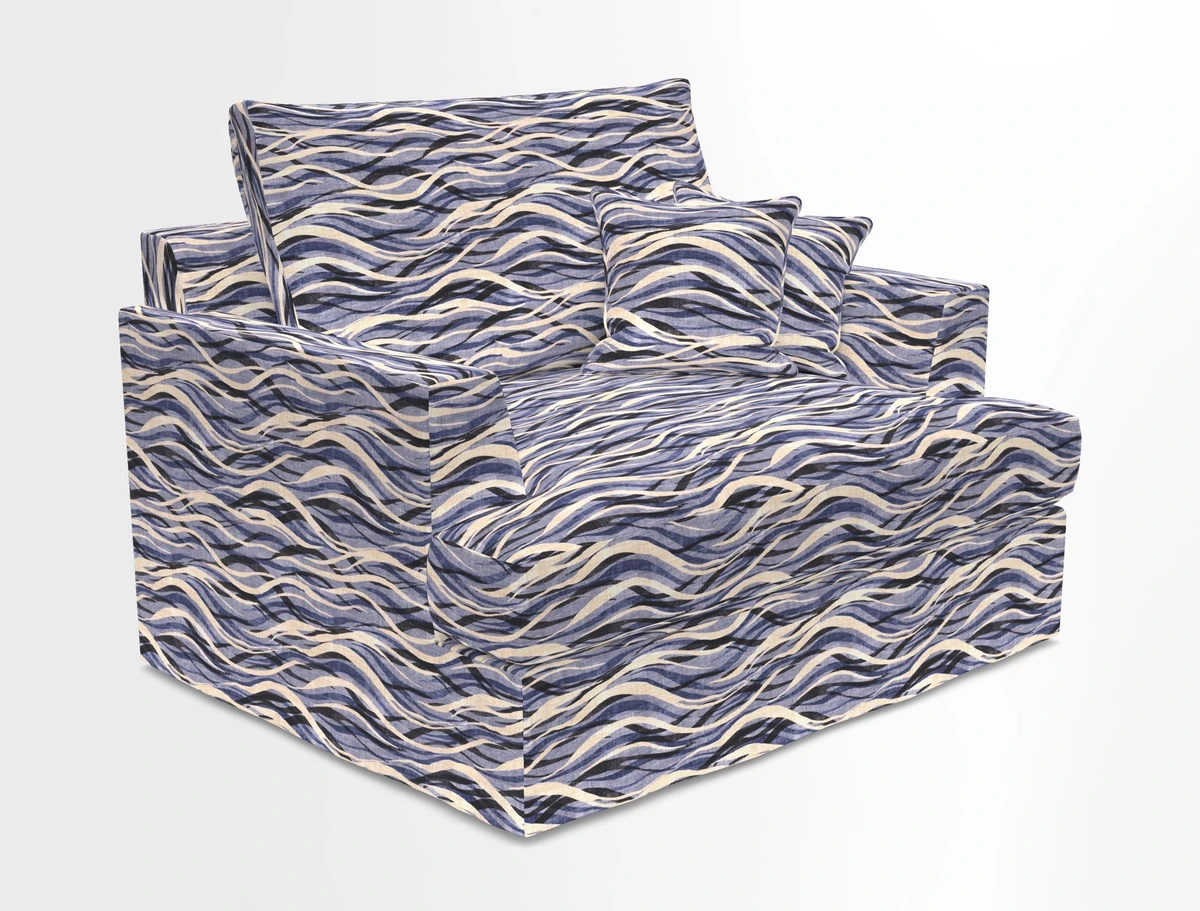 Slingsby Snuggler Fitted Cover Sofa in Two Tone Plain Biscuit.  Loose cover version available