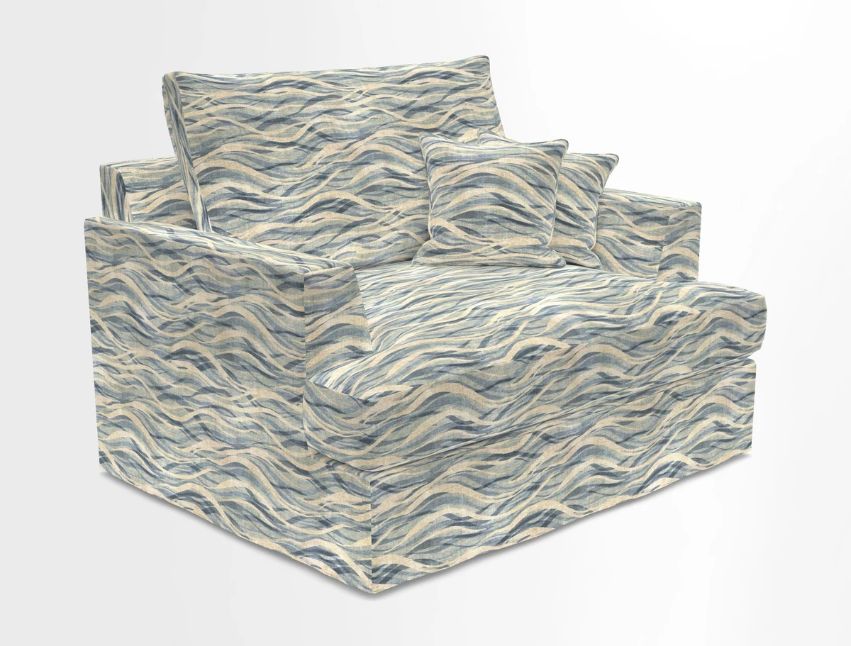 Slingsby Snuggler Fitted Cover Sofa in Two Tone Plain Biscuit.  Loose cover version available