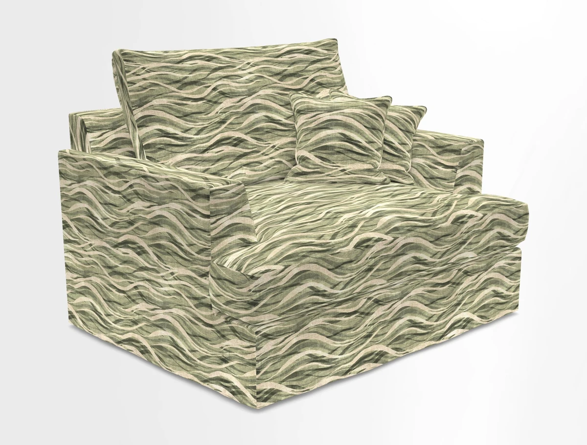 Slingsby Snuggler Fitted Cover Sofa in Two Tone Plain Biscuit.  Loose cover version available