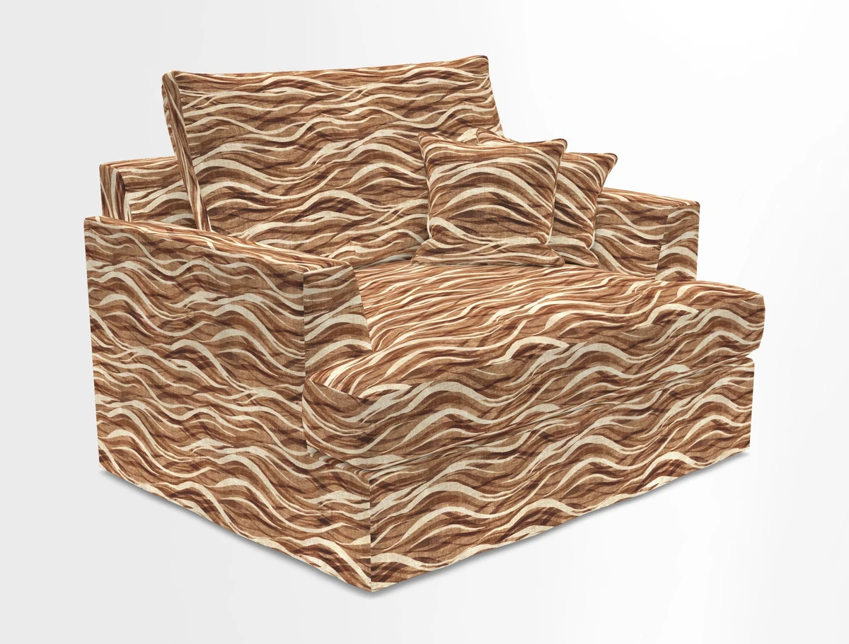 Slingsby Snuggler Fitted Cover Sofa in Two Tone Plain Biscuit.  Loose cover version available