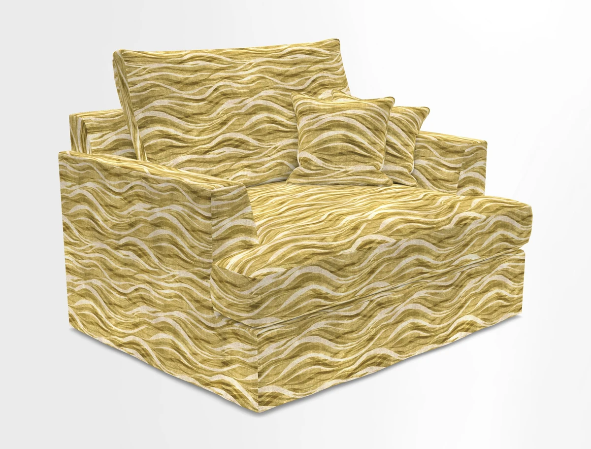 Slingsby Snuggler Fitted Cover Sofa in Two Tone Plain Biscuit.  Loose cover version available