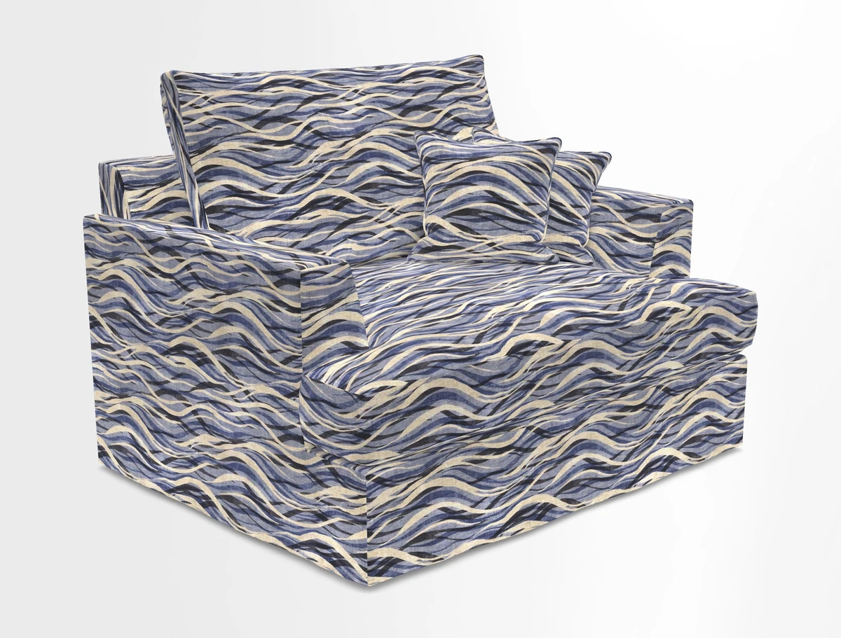 Slingsby Snuggler Fitted Cover Sofa in Two Tone Plain Biscuit.  Loose cover version available
