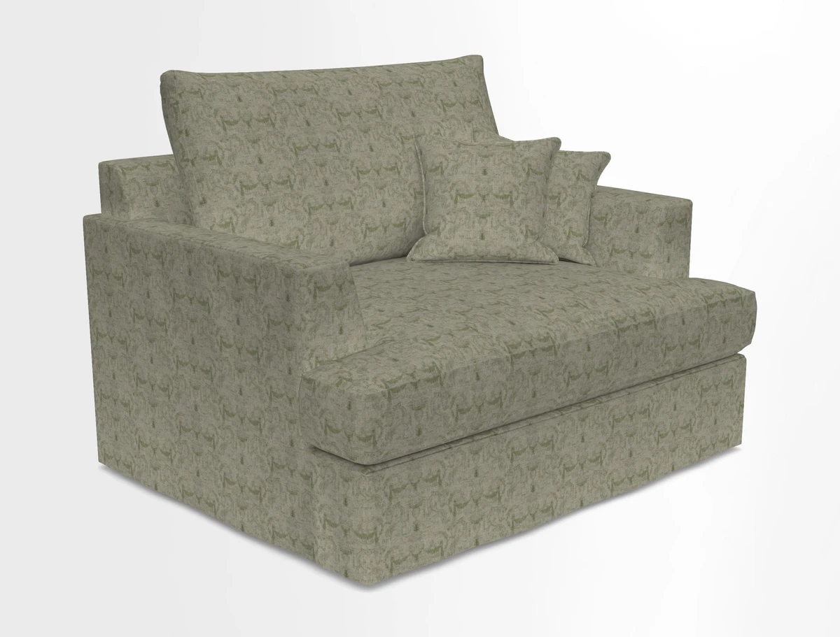 Slingsby Snuggler Fitted Cover Sofa in Two Tone Plain Biscuit.  Loose cover version available