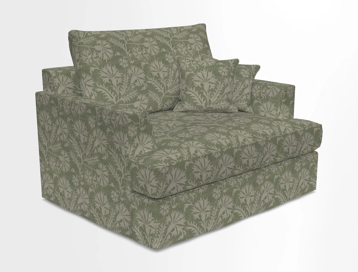 Slingsby Snuggler Fitted Cover Sofa in Two Tone Plain Biscuit.  Loose cover version available