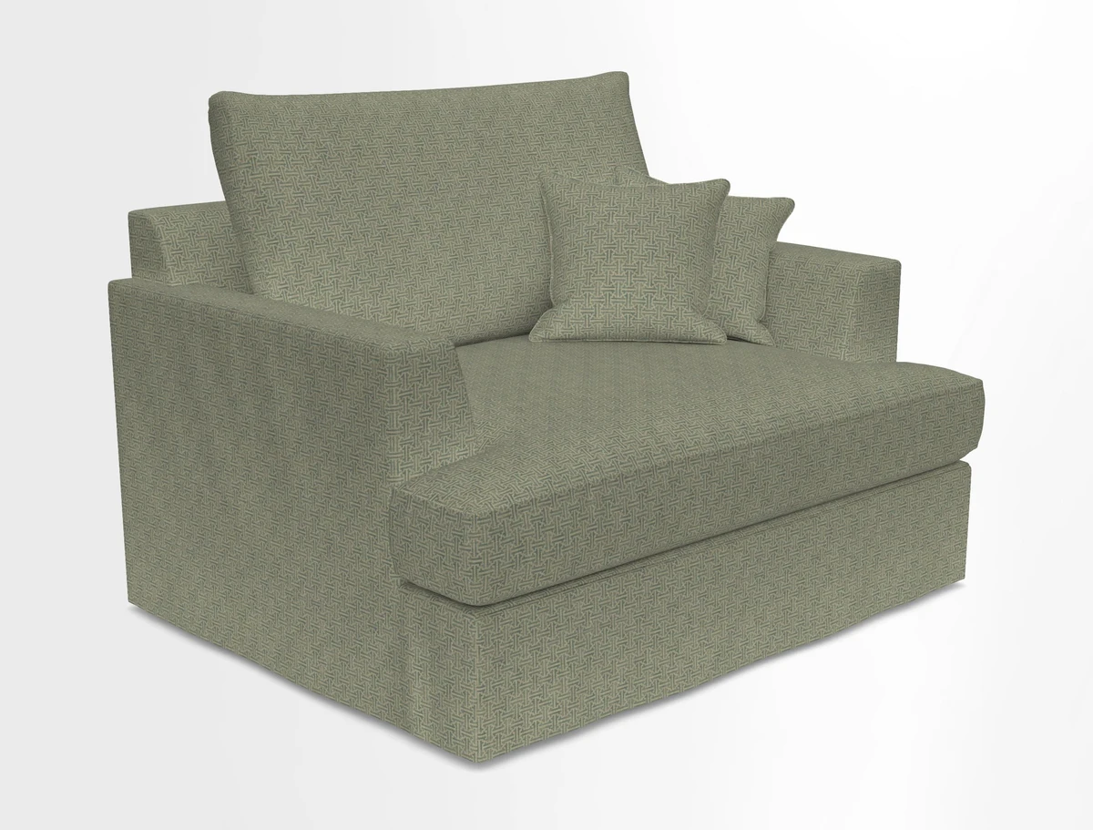 Slingsby Snuggler Fitted Cover Sofa in Two Tone Plain Biscuit.  Loose cover version available