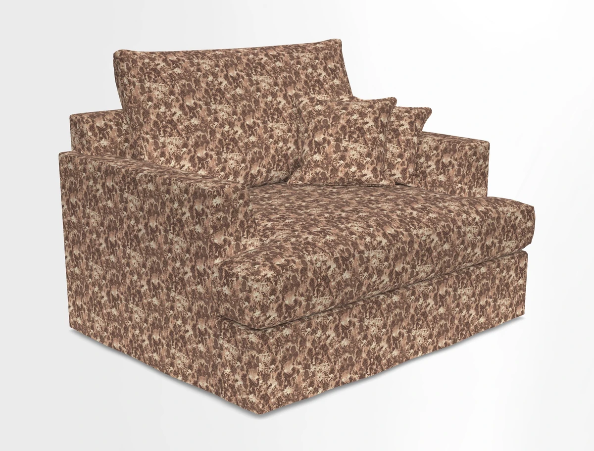 Slingsby Snuggler Fitted Cover Sofa in Two Tone Plain Biscuit.  Loose cover version available