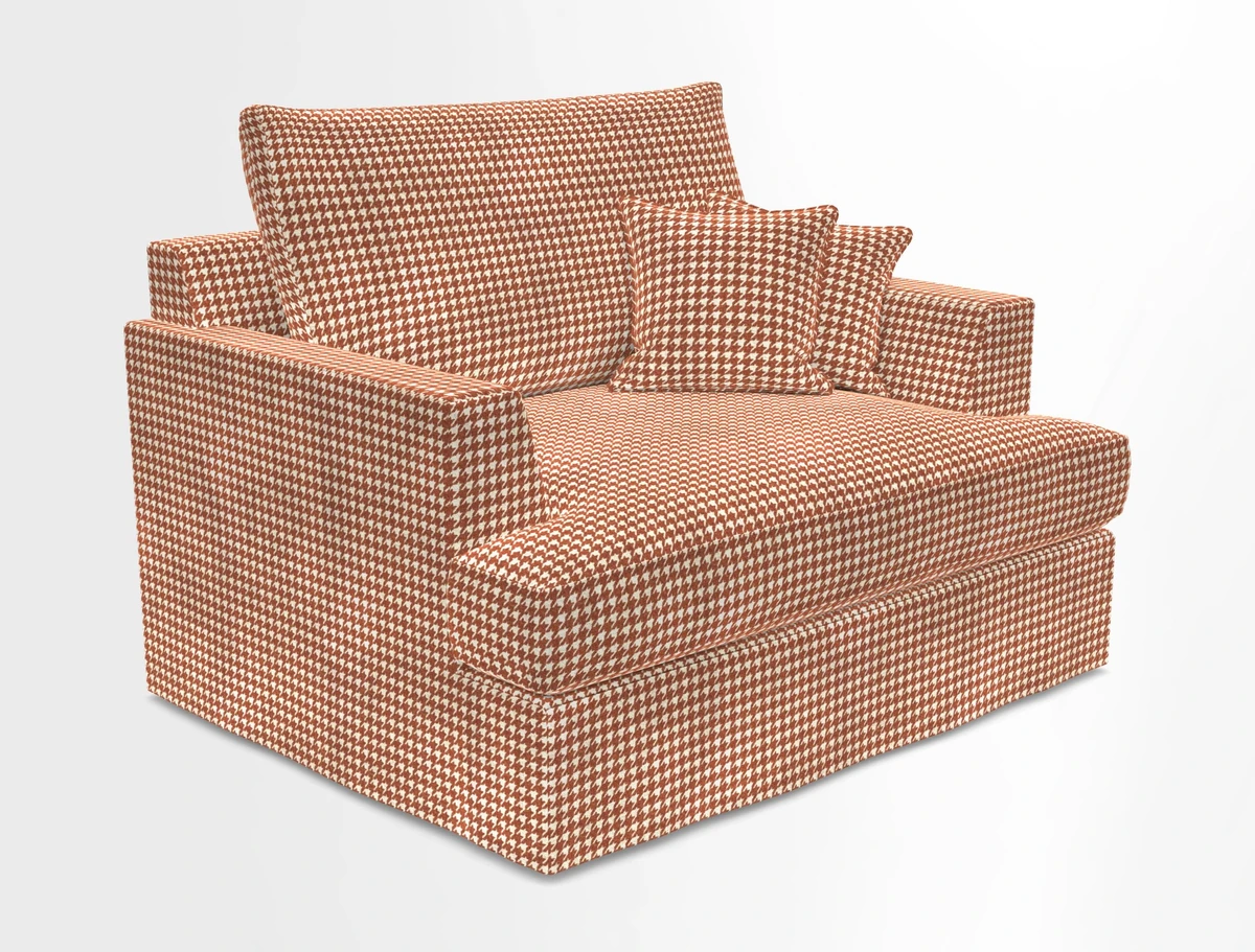 Slingsby Snuggler Fitted Cover Sofa in Two Tone Plain Biscuit.  Loose cover version available