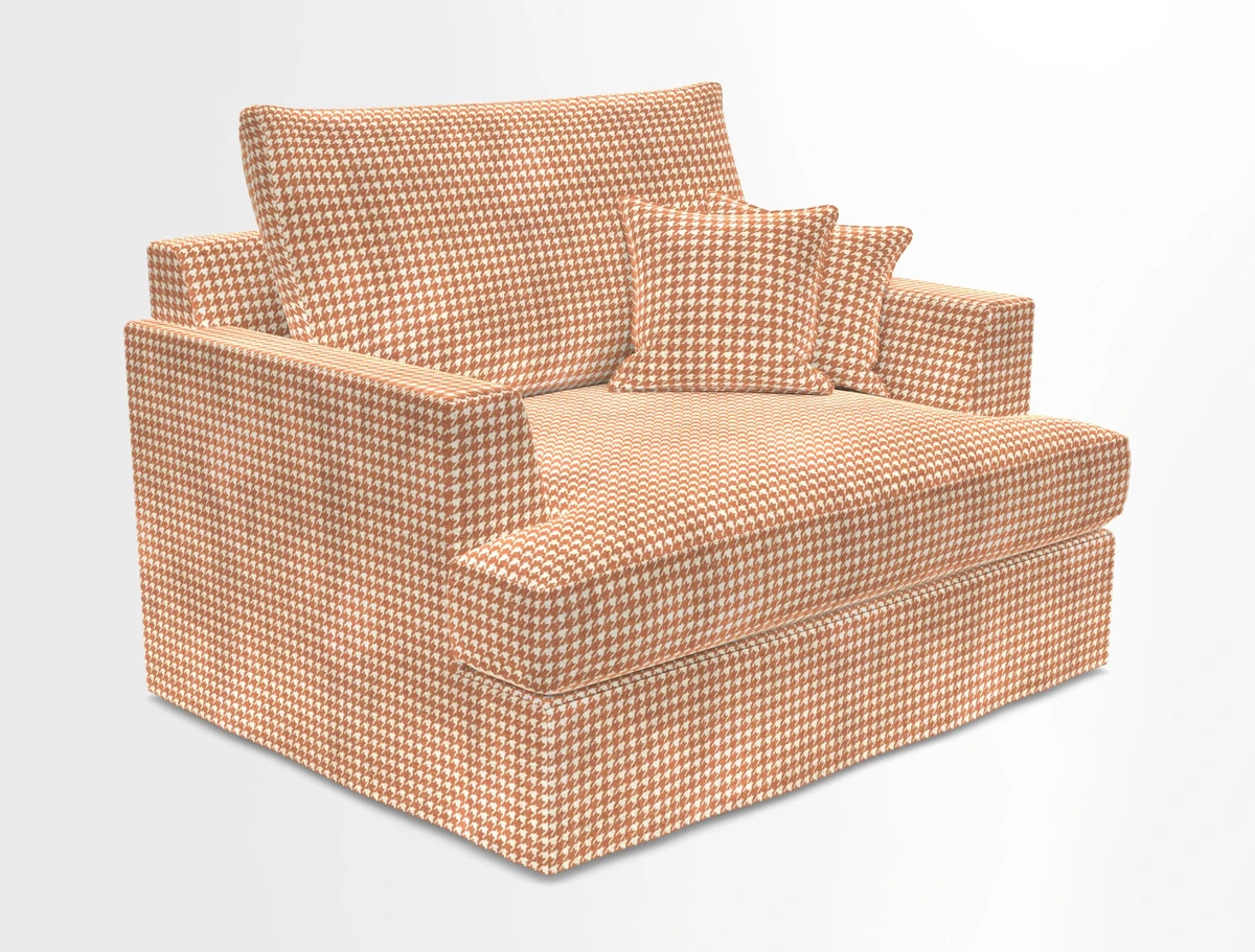 Slingsby Snuggler Fitted Cover Sofa in Two Tone Plain Biscuit.  Loose cover version available