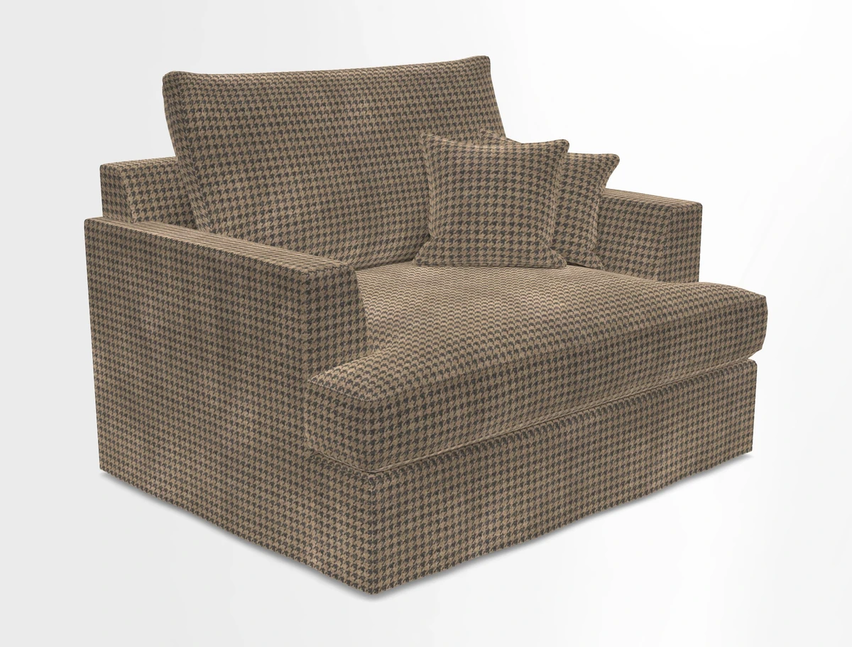 Slingsby Snuggler Fitted Cover Sofa in Two Tone Plain Biscuit.  Loose cover version available